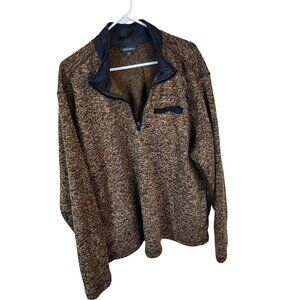 Eddie Bauer Mens Brown Quarter Zip Pullover Sweater XXL Pockets Outdoor Casual